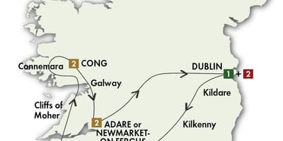 Irland kjøre tour kart