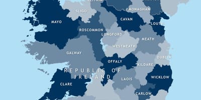 Kart av redigerbare kart over irland