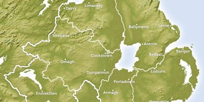 Kart av regionale kart over nord-irland