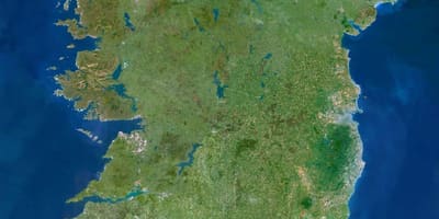 Kart av satellitt kart over irland