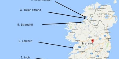 Kart over surfing i irland