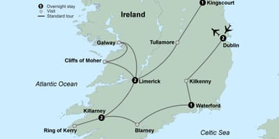 Kart av turist kart over sør-irland